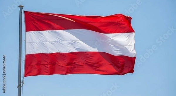 Fototapeta Austrian Flag Waving in the Sky