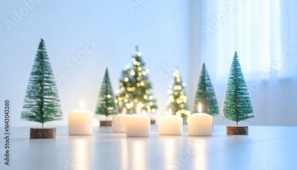 Fototapeta クリスマスツリーをたくさん飾る、美しい部屋