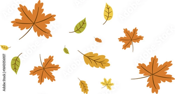 Obraz Falling autumn leaves vector