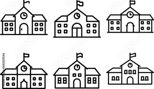 Obraz School Building Icons Education Institution College University Campus