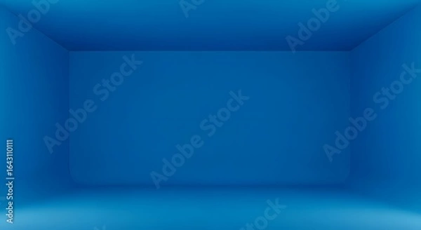 Fototapeta Vibrant blue studio background creates a clean, modern, and inviting space for product showcases