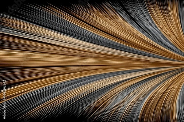 Fototapeta Abstract Radiant Energy and Sun Rays Emanating Light Pattern on Black Canvas Creating Visual Texture