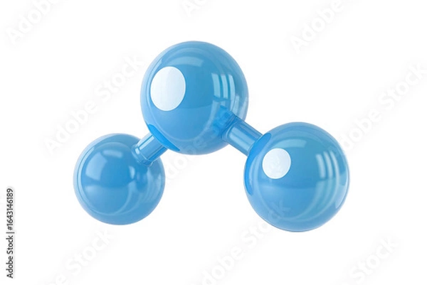 Fototapeta O3 Ozon molecule model isolated on white - 3d illustration. Three molecules of oxygen.
