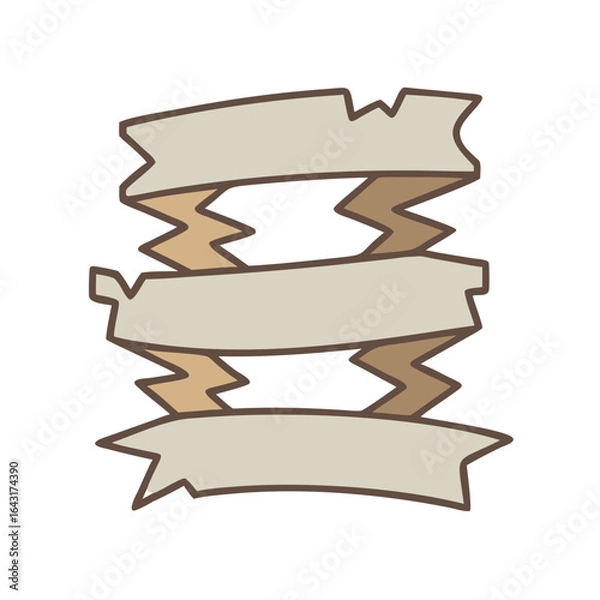 Obraz Ripped old banner icon design.