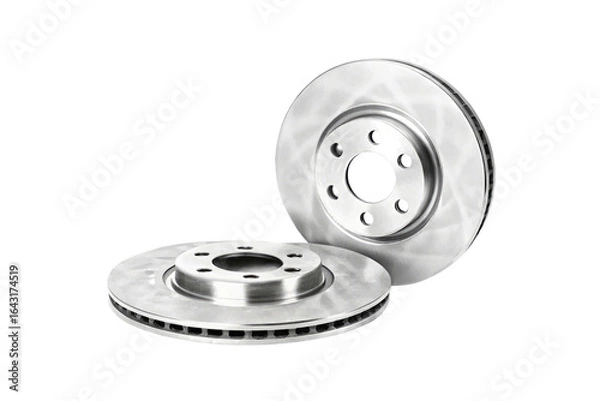 Obraz Brake discs isolated on white background. Auto part - Braking disk

