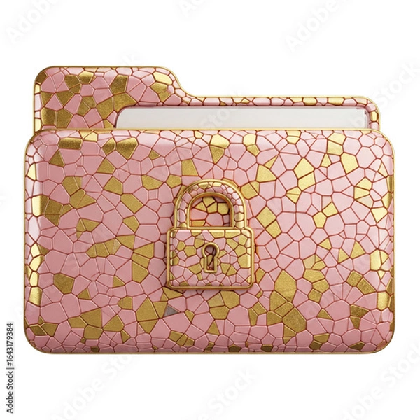 Obraz Pink folder icon isolated on transparent background