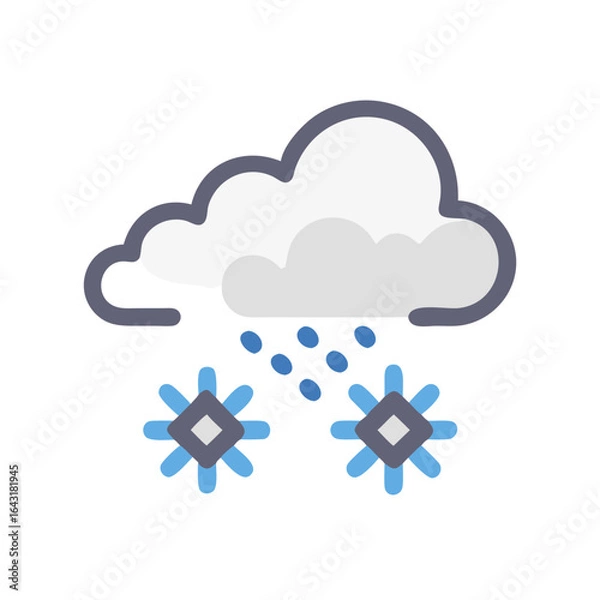 Obraz Falling snow icon design.