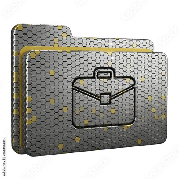 Obraz Hexagon folder icon isolated on transparent background