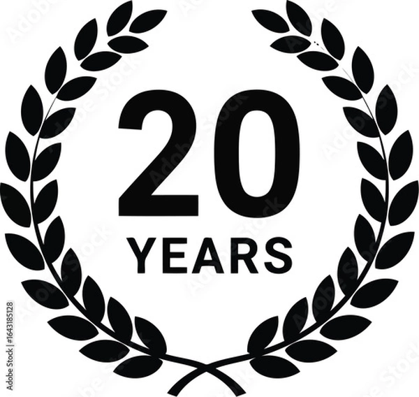 Obraz 20 years anniversary laurel wreath emblem