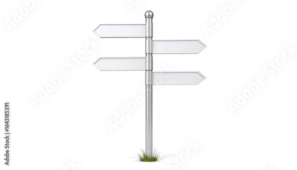 Fototapeta Three-way direction sign post