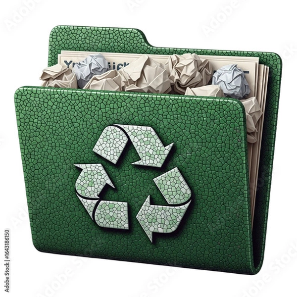 Obraz Recycle folder icon isolated on transparent background