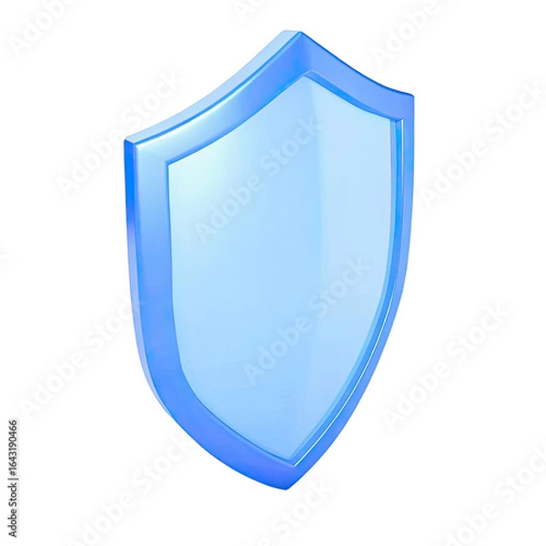 Fototapeta Shield. Protect and Security concept. Bue Shield 3d icon. 3d rendering
