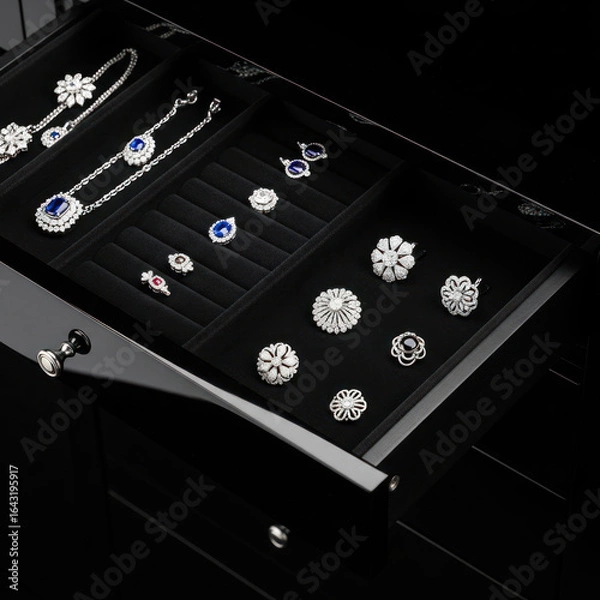 Fototapeta diamond ring with diamonds