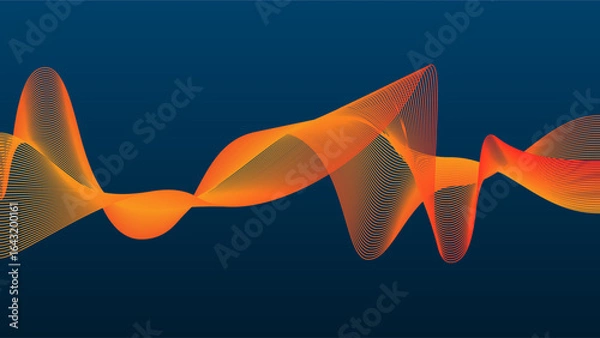 Fototapeta Modern wavy lines with colorful soft orange gradient colors