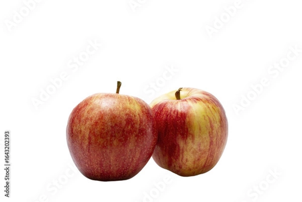 Obraz Two apples in red on a transparent background.