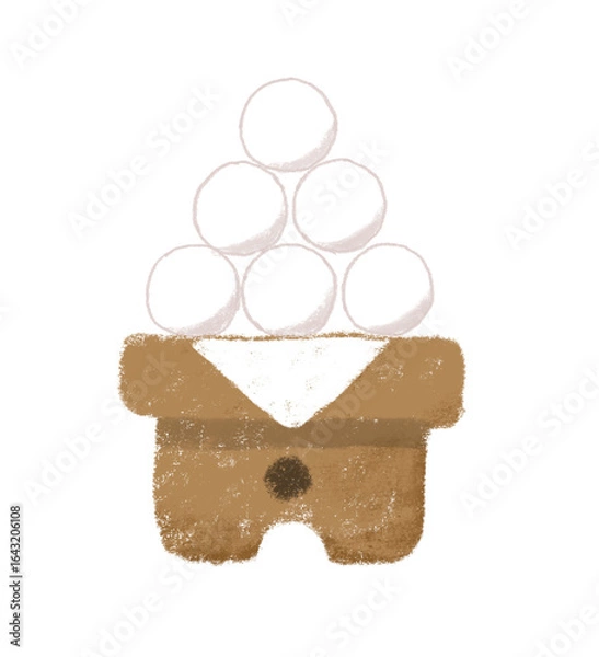 Obraz お月見団子のイラスト　十五夜　クレヨンタッチ