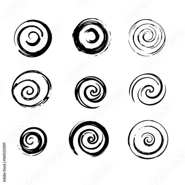 Fototapeta set of spiral elements