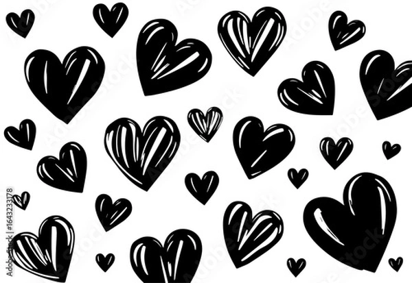 Fototapeta Seamless pattern with hearts