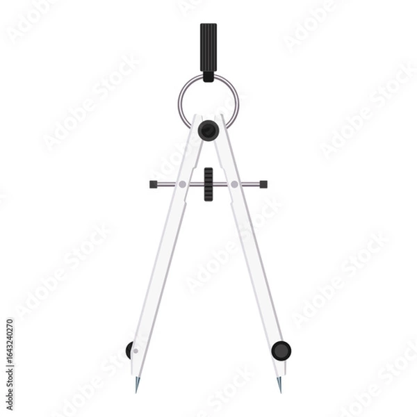 Obraz Spring divider, distance measuring tool. Vector illustration isolated on white background