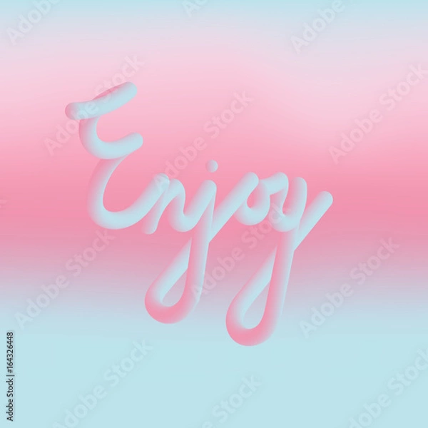 Fototapeta Vector hand drawn calligraphy poster - Throw kindness around like confetti, text isolated on blurred, holographic background.