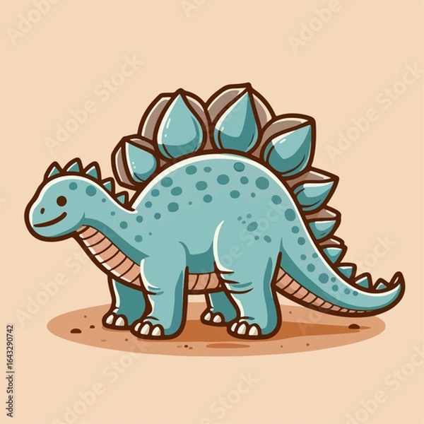 Fototapeta cute stegosaurus dinosaur illustration 