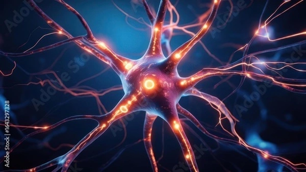 Fototapeta Nerve cell magnified