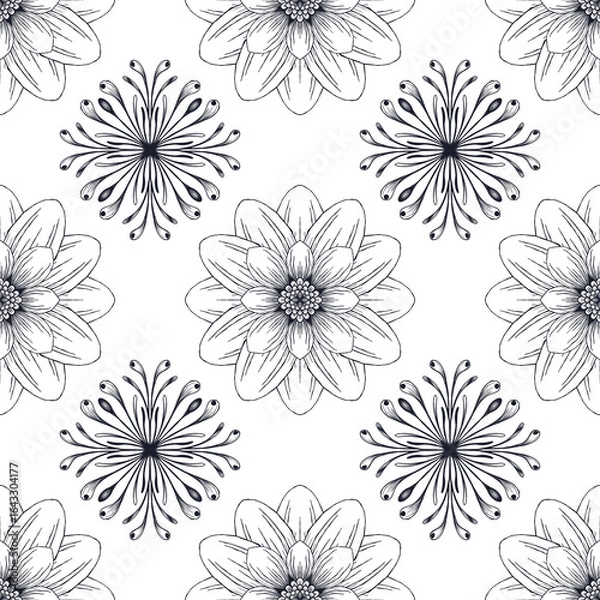 Fototapeta seamless floral pattern