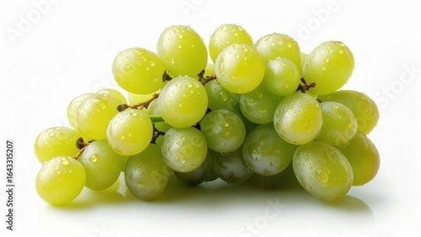 Fototapeta Green grapes with water droplets