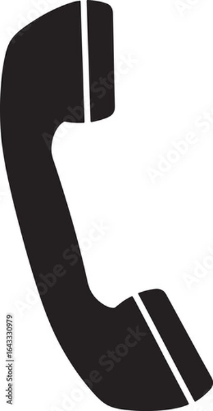Obraz Black silhouette of a vintage telephone handset icon