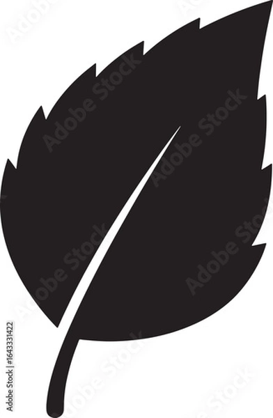 Obraz Black and white leaf icon vector illustration graphic