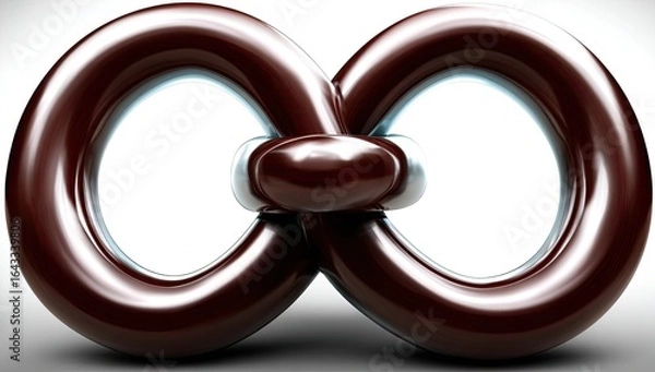 Fototapeta Dark brown infinity symbol, glossy, 3D