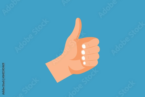 Obraz Good hand gesture. Hand gesture Concept. Colored flat vector illustration isolated
