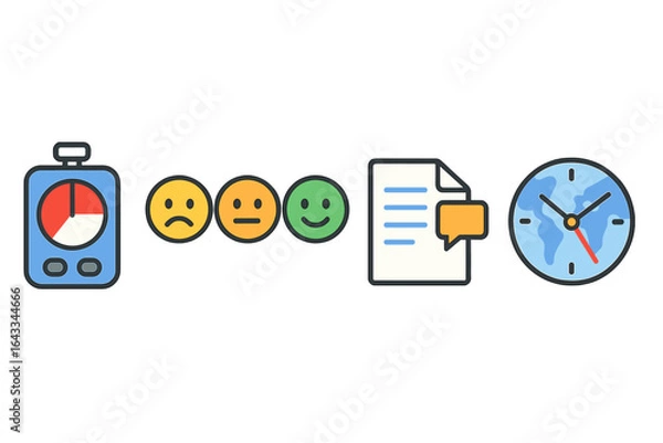Fototapeta Tools for measuring time and feedback during a productivity session for effective task management