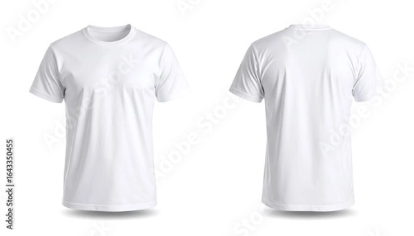 Obraz Plain White T-shirt Mockup Front and Back View on White