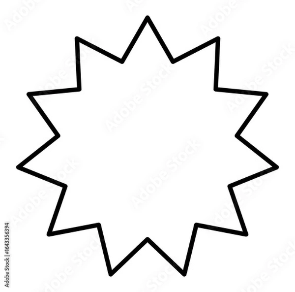 Fototapeta Explosion burst png outline shape, transparent background