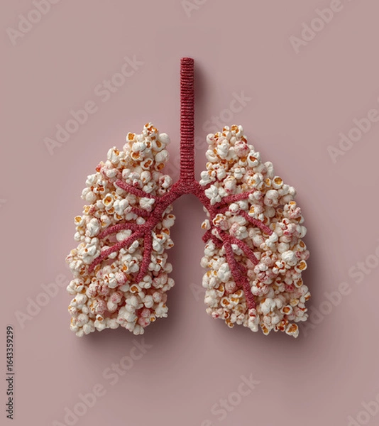 Obraz Realistic Popcorn Lungs Illustrating Vaping Damage