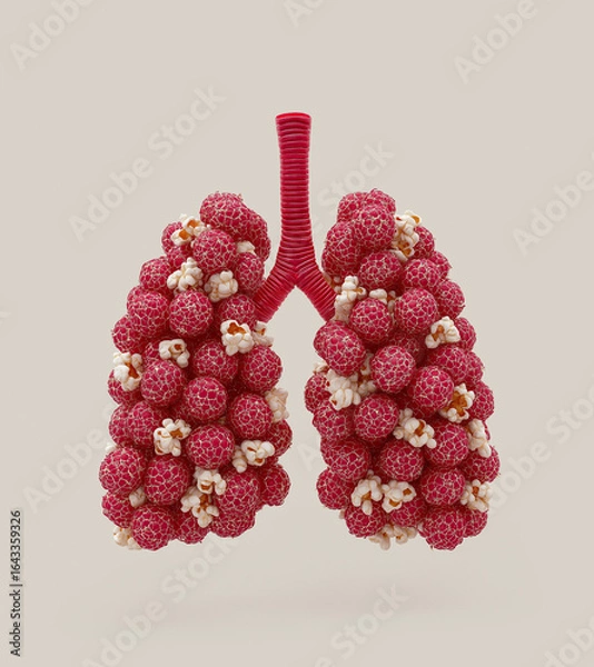 Obraz Realistic Popcorn Lungs Illustrating Vaping Damage