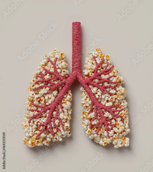 Obraz Realistic Popcorn Lungs Illustrating Vaping Damage