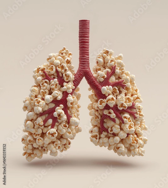 Obraz Realistic Popcorn Lungs Illustrating Vaping Damage