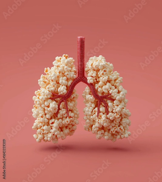 Obraz Realistic Popcorn Lungs Illustrating Vaping Damage