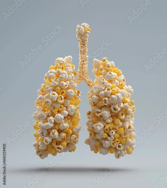 Obraz Realistic Popcorn Lungs Illustrating Vaping Damage