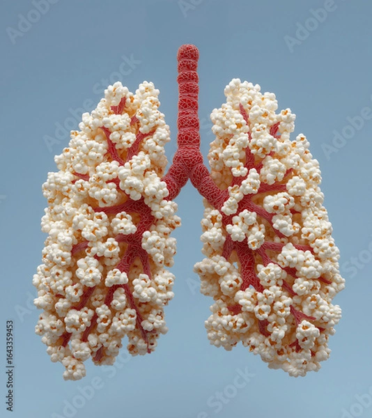 Obraz Realistic Popcorn Lungs Illustrating Vaping Damage