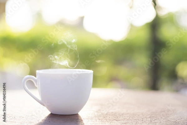 Obraz Morning coffee in garden.	