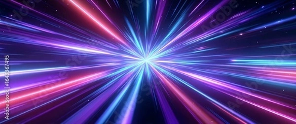 Obraz Radiant Light Beams in Space