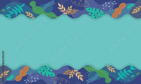 Fototapeta Nature Inspired Background with Tropical Leaves for Relaxation and Meditation