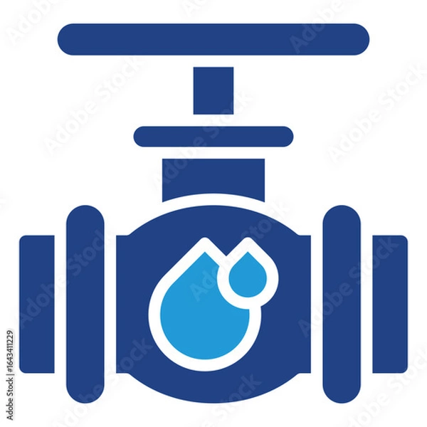 Fototapeta The icon of pipes and valves used to distribute fluids such as clean water, oil, gas, or chemicals, can symbolize price control, resource allocation, or utility costs.