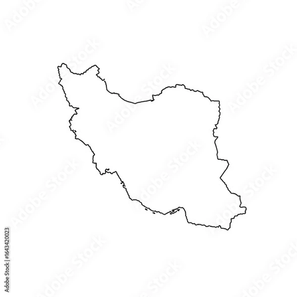 Obraz Simple Iran border outline map