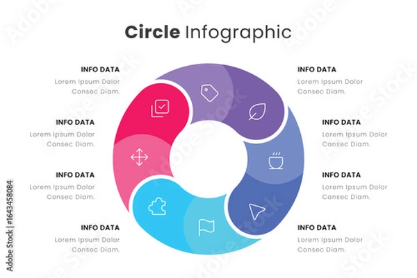Fototapeta Circle Infographic Data Visualization for Business and Presentations