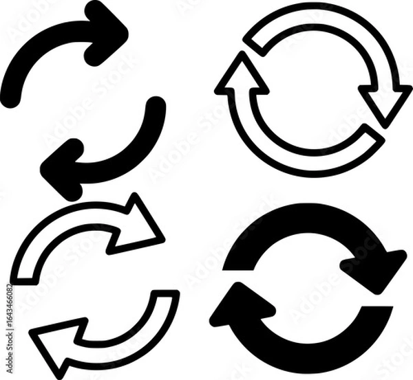 Fototapeta Circular arrow rotation symbol with two arrows pointing in opposite directions