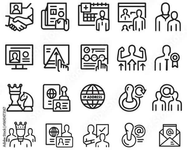 Fototapeta Human resource related, pixel perfect, editable stroke, up scalable vector icon 